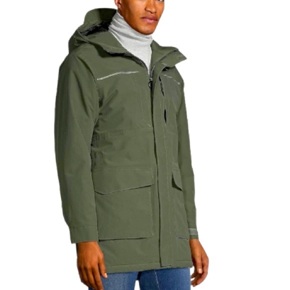 LANDSEND Mens Squall Hooded Parka +3° to +30° Evergreen Forest - Picture 3 of 5
